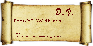 Daczó Valéria névjegykártya