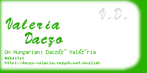 valeria daczo business card